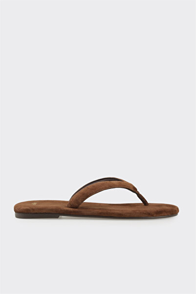 Elle Shoes Kahve Deri Kadın Terlik