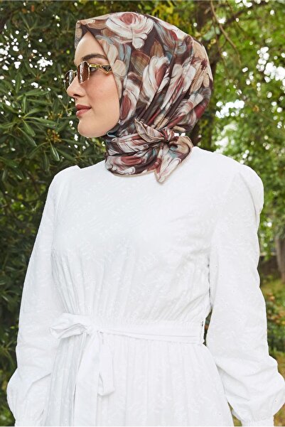 Alvina Patterned Natural Scarf 8636