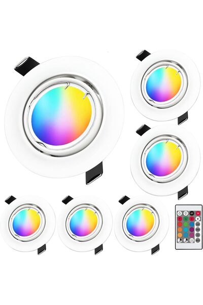KYOTECH LED Recessed Spotlight Adjustable RGB+Warm White 3000K Dimmable 5W Ce...