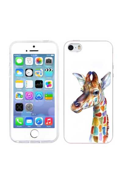 OEM Husa compatibila cu Apple iPhone 5S, iPhone 5 Silicon Gel Tpu Model Giraf...