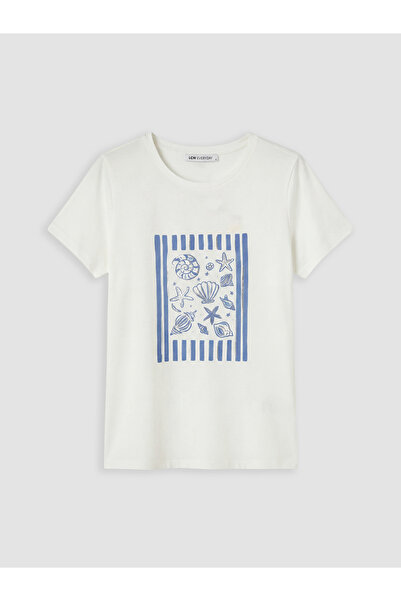 LC Waikiki Tricou pentru damă cu imprimeu cu gât crew