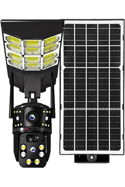 Generic 4G 2-in-1 Solar Street Light Camera Outdoor, 12MP Dual Lens PTZ Wirel...