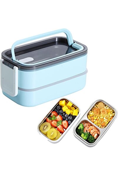 Generic Large two-layer leak-proof bento box for food and lunch made of stain...