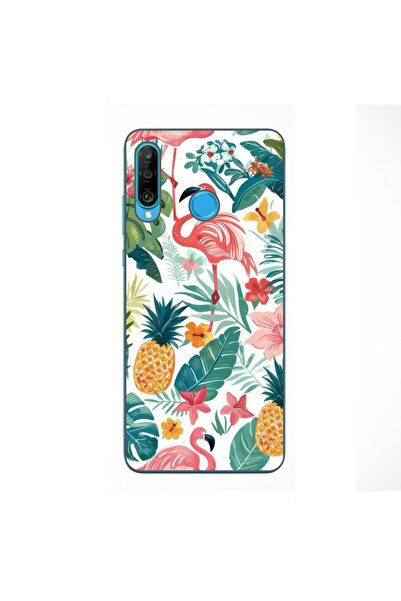 OEM Husa compatibila cu Huawei P30 Lite Silicon Gel Tpu Model Tropical Pattern