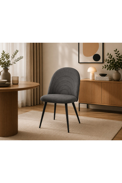 N.zone Elegant Modern Chair in Luxurious Gray Fabric, Comfortable and Durable...