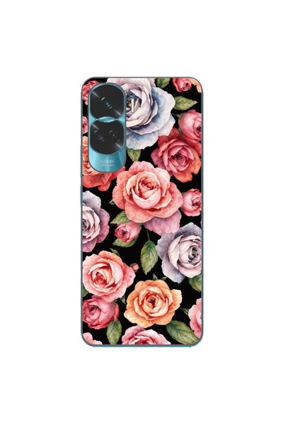 OEM Husa compatibila cu Honor 90 Lite 5G Silicon Gel Tpu Model Colorfull Rose...