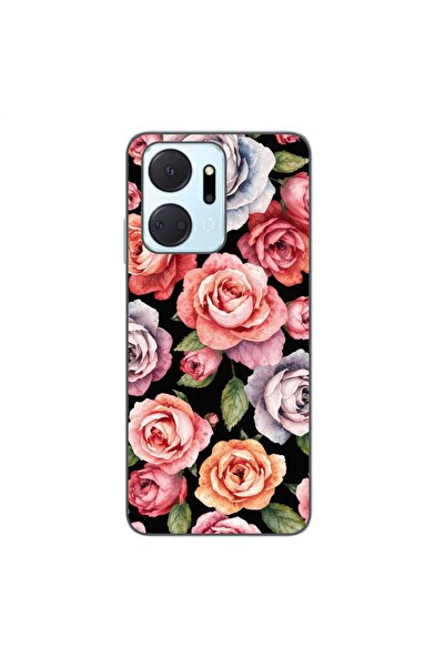 OEM Husa compatibila cu Honor X7a Silicon Gel Tpu Model Colorfull Roses Pattern