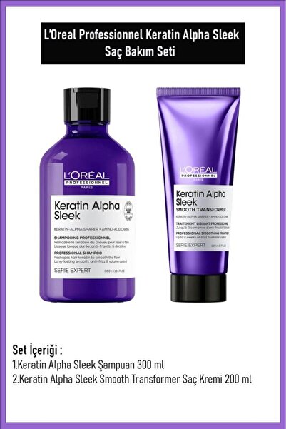L'oreal Professionnel Loreal Professionnel Keratin Alpha Sleek Saç Bakım 2 Li...