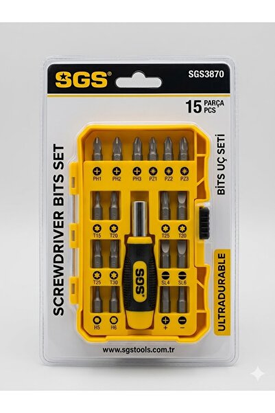 SGS BİTS UÇ VE HIZLI ADAPTÖR SETİ 15 PARÇA Sand-Pro Series