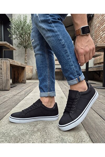 ÇınarShoes Siyah Beyaz Günlük Sneaker Ayakkabı