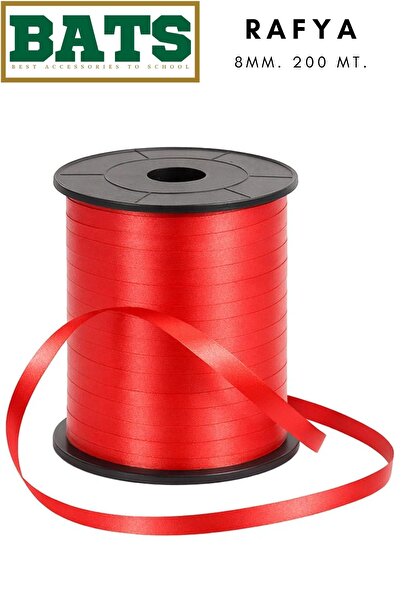 BATS RAFYA BALON İPİ SÜSLEME KURDELESİ 8 MM. X 200 MT. KIRMIZI