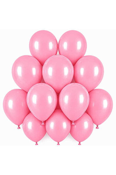 BeySüS Pink Color Latex Macaron Balloons (30 cm) - 12 Pieces