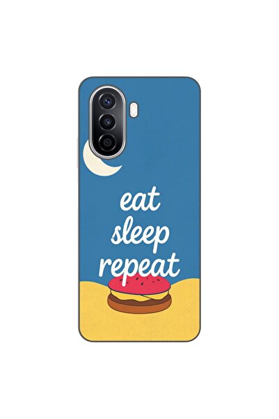 OEM Husa compatibila cu Huawei Nova Y70 Silicon Gel Tpu Model Eat Sleep Repeat