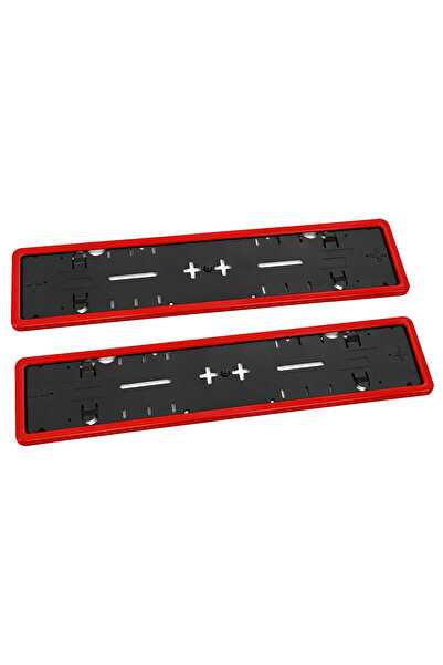 OEM Kırmızı Çerçeveli Universal Araç Plakalık Seti (2 Adet)