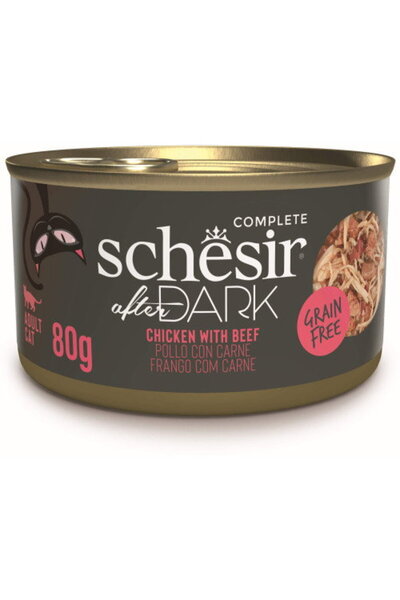 Schesir Conserva pentru pisici After Dark, supa cu Pui si Vita 80 gr