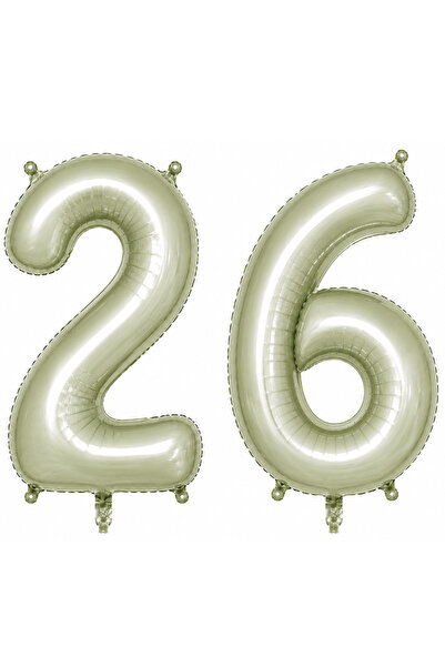 BeySüS 26 Number Foil Balloons Green Color (76 cm)