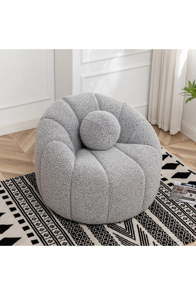 homejoyz Sweedish Wood Boucle Chair - Luxe Nest - 95X100X95 cm