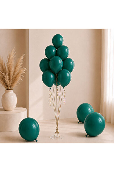 BeySüS Emerald Green Color Latex Pastel Balloon (30 cm) - 100 Pieces