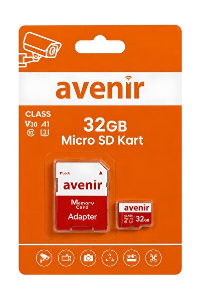 AVENİR 32GB U3 V30 A1 Ultra Hızlı Micro SD Kart