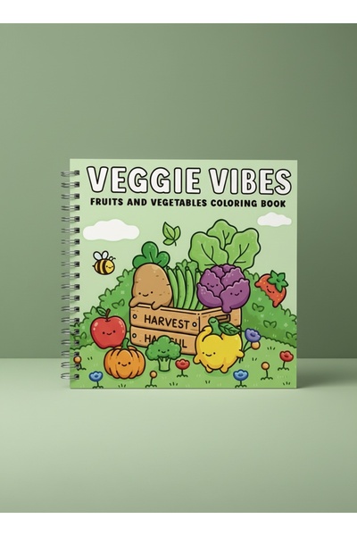 JACA Veggie Vibes Çocuk Yetişkin Boyama Kitabı Seti KALIN SAYFALAR(21x21cm)