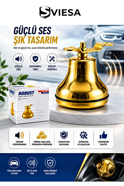 Sviesa Çan Korna Pirinç Kaplama Güçlü Ses Evrensel 12V Araç Kornası