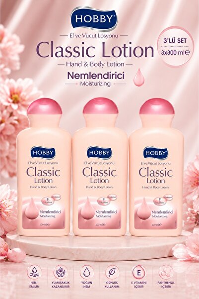 Hobby Classic Nemlendirici El Ve Vücut Losyonu 300ml 3 Adet