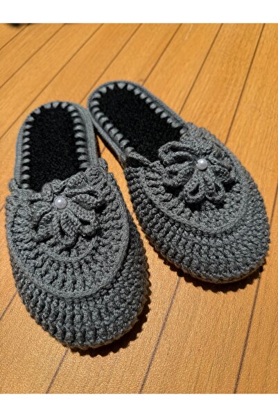 PURPLE'S BİR TUTAM MUTLULUK Handmade Pearl-Embellished Dowry Knitted House Sl...
