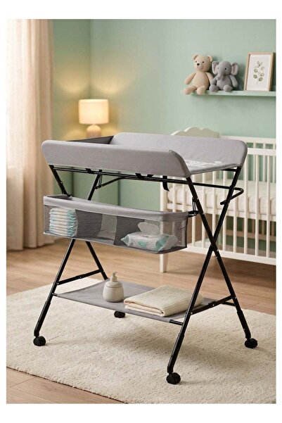 Star Kids Foldable Portable Baby Diaper Changing Table with Safe Surface, Saf...