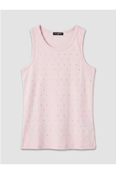 LC Waikiki قميص نسائي جديد من سلسلة Pink Crew Neck Stone للموسم الجديد