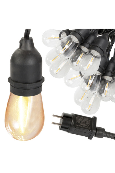 OEM Light garland for garden 20m, 20 LED bulbs E27, moisture resistant, warm ...