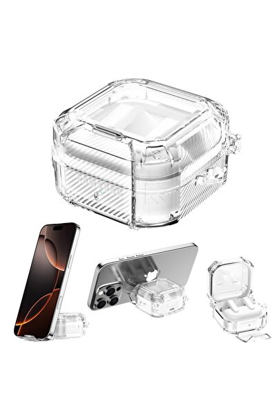 UnDePlus Samsung Galaxy Buds 4 Pro / Buds 4 ile uyumlu Kılıf Standlı Kilitli ...