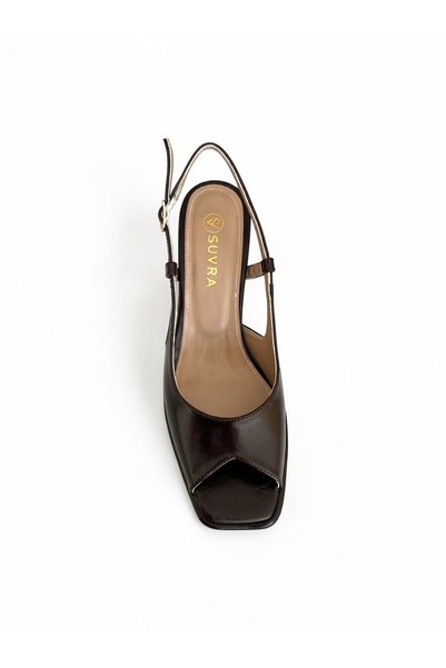 Suvra Women's Open-Toe Thick-Heeled Casual and Evening Dress Shoes