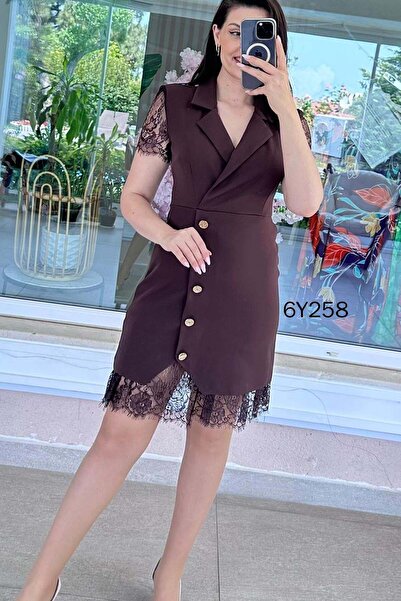 İnce Topuk Lace Detailed Double Dress 6Y258