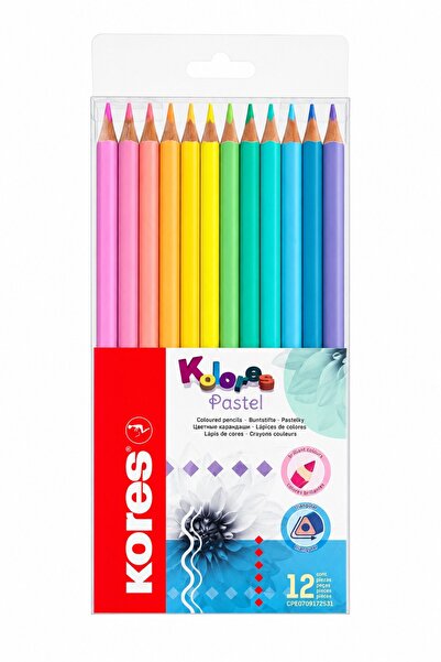 DANACI KIRTASİYE KORES KURU BOYA KALEMİ PASTEL ÜÇGEN 12 RENK