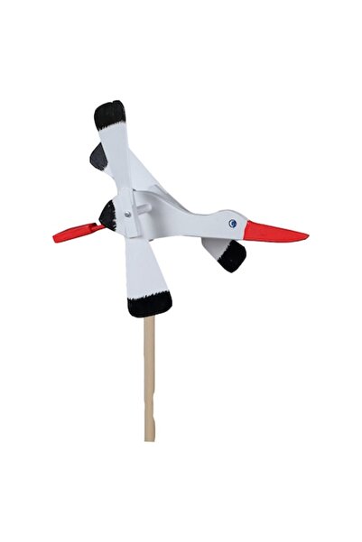 OEM Wooden Windmill, Stork Model, White, 155x37 cm