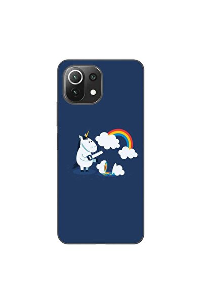 OEM Калъф, съвместим с Xiaomi Mi 11 Lite 5G, силиконов гел TPU, с десен Еднор...