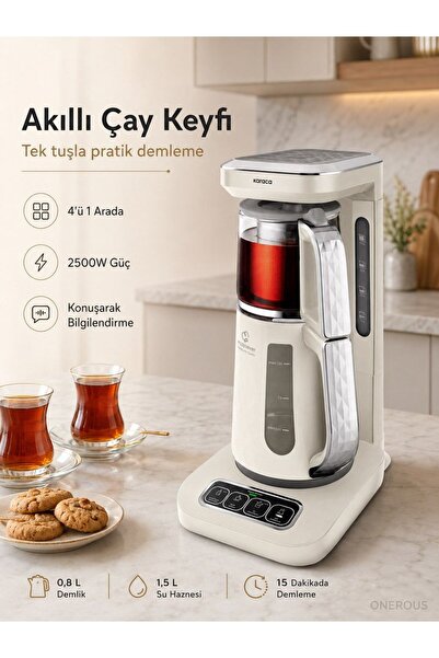 Karaca 4 in 1 Konuşan Çay Makinesi, Damıtmalı Filtre Kahve Su Isıtıcı Kettle,...