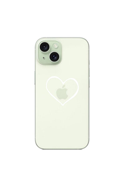 Other Apple iPhone 15 Plus White heart Transparent Silicone TPU Θήκη