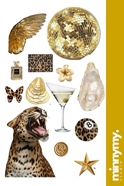 Minnymy Gold Collection Sticker, Çıkartma, Ajanda, Günlük, Planlayıcı, Bullet...