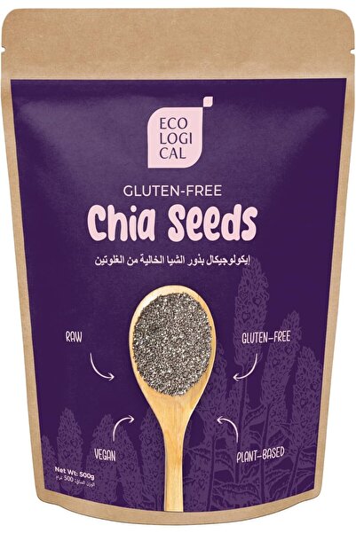 Ecological بذور الشيا السوداء الخالية من الغلوتين 500 جرام |   100% طبيعي |  ...
