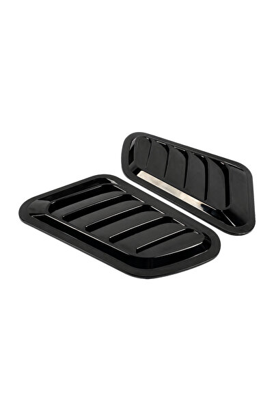 OEM Universal Dekoratif Kaput Havalandırma Izgarası Seti - Piano Black (2 Adet)