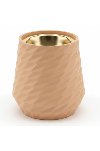 AKDC Peach Elegant Ceramic Incense Burner | Diamond-Faceted | Gold Inner Bowl...