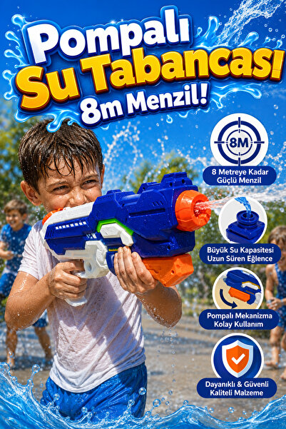craftivio Büyük Boy Pompalı Su Tabancası 8 Metre Menzilli Yüksek Kapasiteli 4...