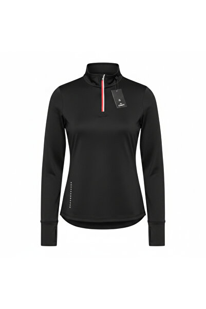 CRIVIT Women's Black Quarter-Zip Athletic Long Sleeve Top