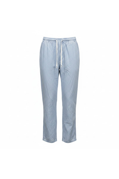 Generic Women's Light Blue Wide Leg Lyocell Drawstring Trousers