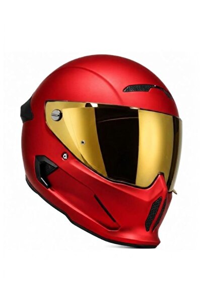 GÜMRÜK BEY Ruroc ATLAS 4.0 Crimson (M/L 58-60) Kapalı Motosiklet Kaskı, Gold ...