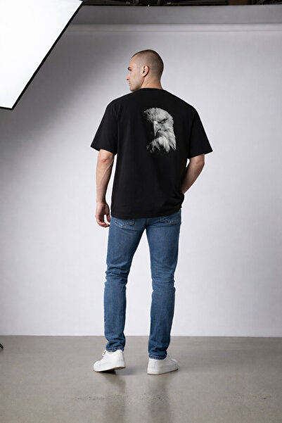 cc collection Ανδρικό/Γυναικείο μπλουζάκι με στάμπα Black Eagle Oversize