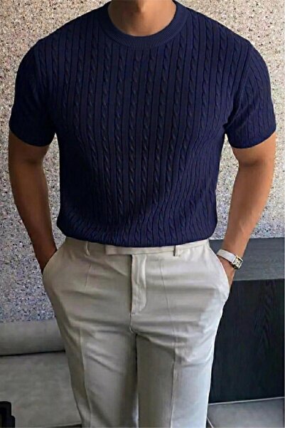 Oksit Kelly Luksuzna Serija Muška Slim fit Pletena Sa deznom okrugla kragna K...
