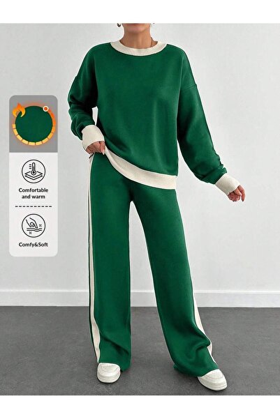 Iuliashop Knitted Set with Arianna Green Pants - M