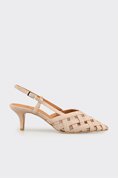 Elle Shoes Bej Deri Kadın Klasik Ayakkabı